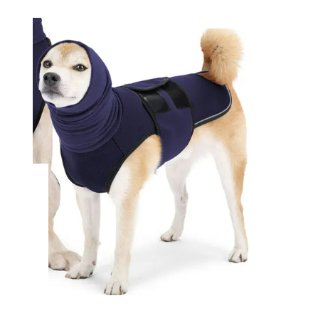 Comfort Vest in Blue, gentle pressure wrap for senior dogs with storm and separation anxiety